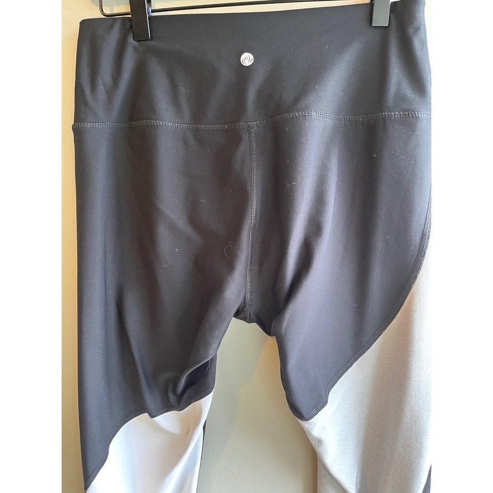 Apana Black and Gray Colorblock High Waist Athletic Leggings Activewear 7/8 M - Picture 10 of 10